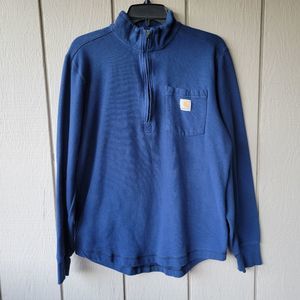 Carhartt quarter zip dark blue pullover sweater relaxed fit Mens size Medium